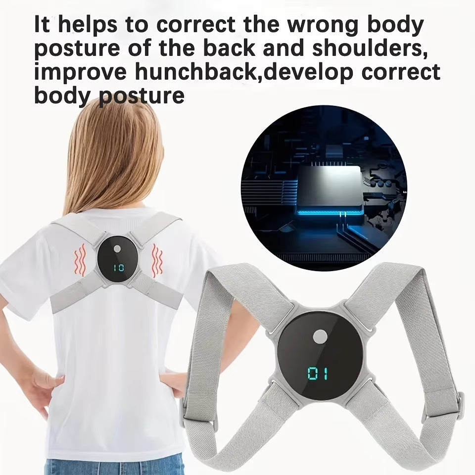 USB Rechargeable Smart Posture Corrector with Vibration Alerts - Adjustable, Lightweight, and Comfortable Back Shoulder Trainer